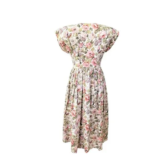 Vintage Garden Party Cottagecore Romantic Floral Dress - Picture 5 of 8